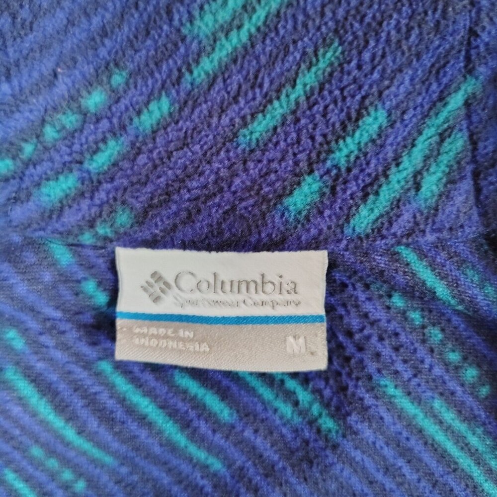 Vintage Columbia Fleece Pullover 1/4 Zip Blue Dash Sweatshirt Women's Sz M - Picture 6 of 10